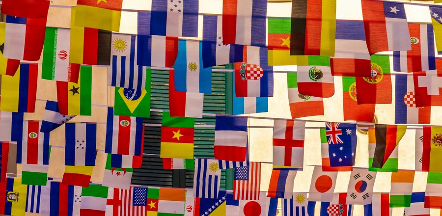 Flags of different nationalities