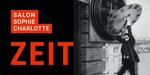 Werbebanner Salon Sophie Charlotte "Zeit" mit Charlie Chaplin